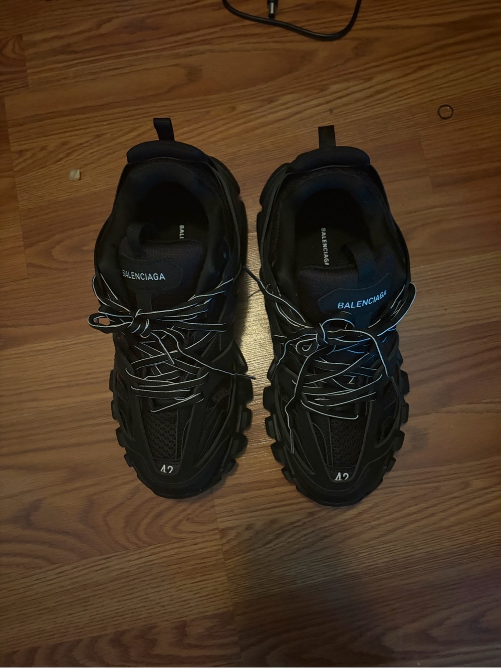 Balenciaga Black Men's Track-Inspired Chunky Sneakers